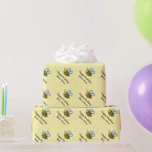 Cadeau Caricature d'abeille jaune papier d'emballage d'an