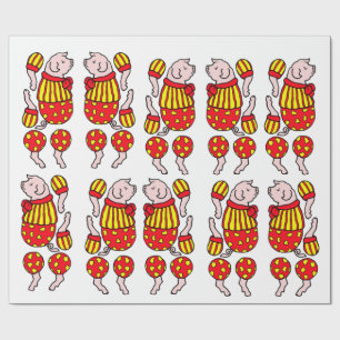 Cadeau caricature porc de cirque poupée en papier peint a