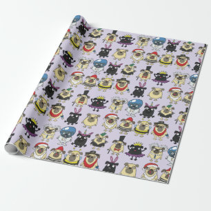 Cadeau Carlins En Costumes Papier Enveloppant