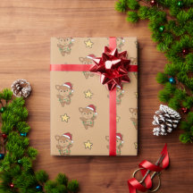 Cerf Noël Animaux d'hiver Papier d'enveloppement d