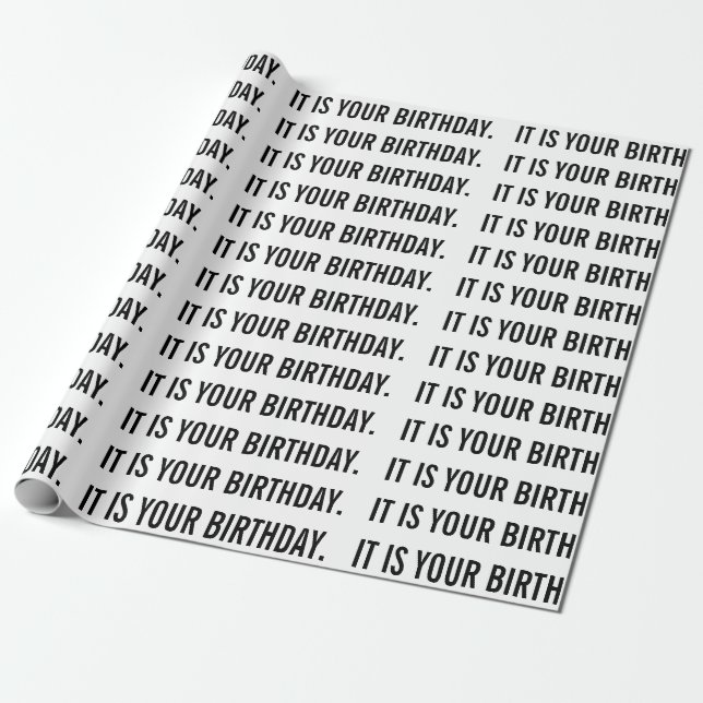 Cadeau C'EST VOTRE papier d'emballage d'anniversaire (Déroulé)