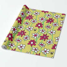 Champ de papier d'enveloppement de marguerites