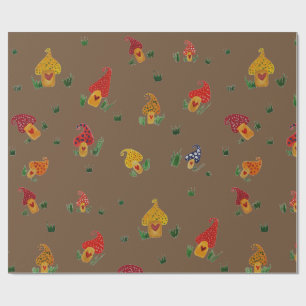 Cadeau Champignons avec le papier d'emballage mat de