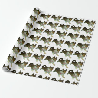 Cadeau Chat avec le papier d'emballage de cravate d'arc