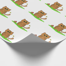 Chat orange mignonne dans papier d'enveloppement d