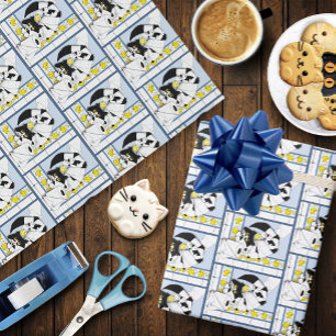 Cadeau Chat Tuxedo Joueur Papier Toilette Chaos Bleu Jaun