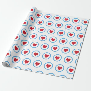 Cadeau Chicago Love   Papier d'emballage   Cœur Rouge   G