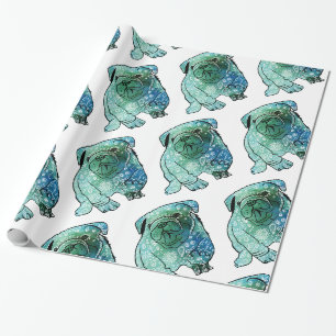 Cadeau Chien Français Bulldog Papier à envelopper brillan