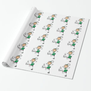 Cadeau Chiffre vert papier d'emballage de bâton de