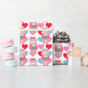 Cadeau Chocolat Chaud Et Papier Enveloppant Les Coeurs
