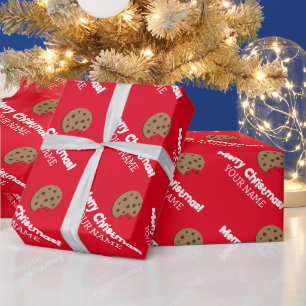 Cadeau Chocolat rouge biscuit papier d'emballage de Noël