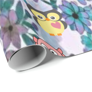 Cadeau Chouette, Cochon, Papier d'enveloppement de bourdo