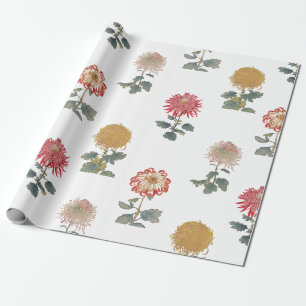 Cadeau Chrysanthème vintage papier d'emballage Osegawa