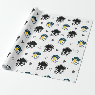 Cadeau "Ciels électriques : Papier d'enveloppement de ton
