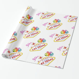 Cadeau cinquantième Papier d'emballage d'anniversaire de