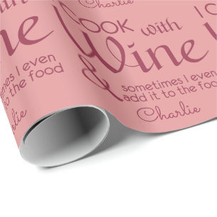 Cadeau Citation de vin papier d'emballage de nom personna