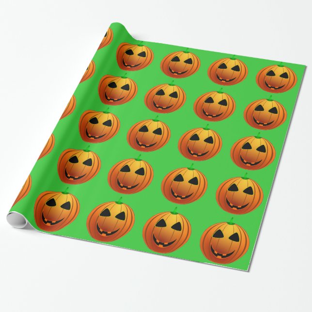 Cadeau Citrouilles mignons sur papier Motif Halloween (Déroulé)