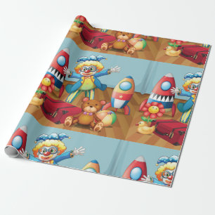 Cadeau Clown et papier d'emballage de jouets