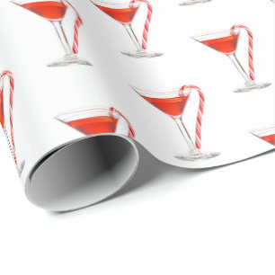 Cadeau Cocktail de Noël rouge Papier d'enveloppement de N
