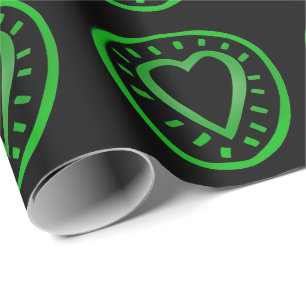 Cadeau Coeur vert pour les Verts 1 Papier à enveloppement