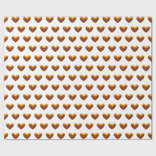 Cadeau Cœurs de miel jaune Papier d'emballage doux amour