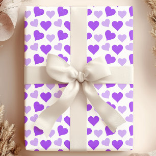 Cadeau Cœurs violets charmants sur papier d'emballage bla
