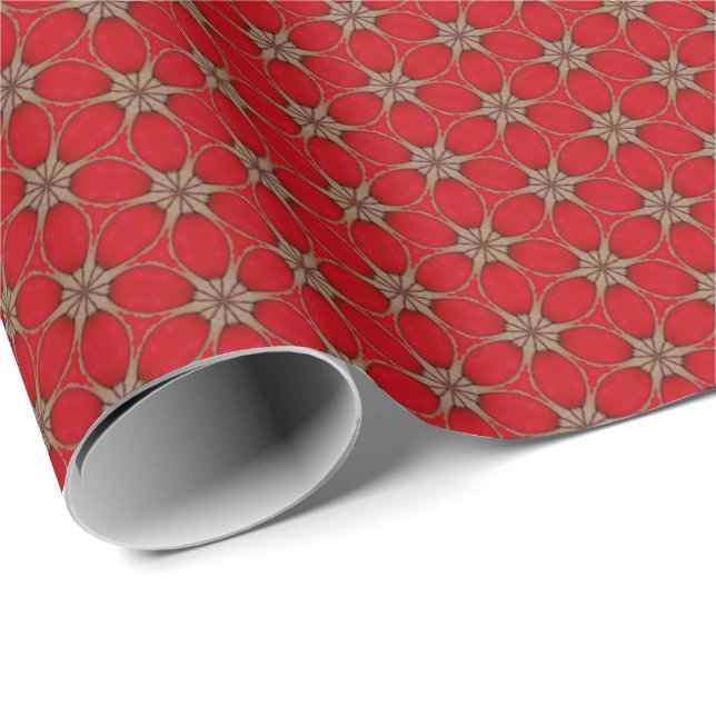 Cadeau Comme le papier d'emballage rouge de motif de (Coin rond)
