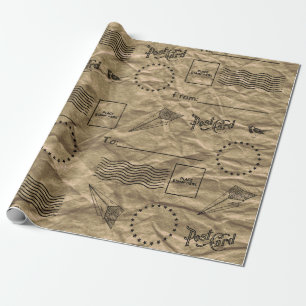 Cadeau Conception de papier d'emballage de brun de cru de