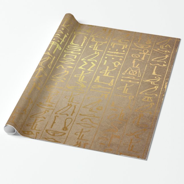 Cadeau Copie égyptienne de papier de hiéroglyphes d'or (Déroulé)