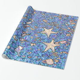Cadeau Coquillages abstraits sur le papier d'emballage de