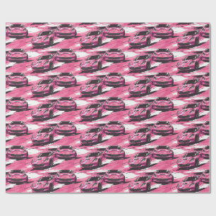 Cadeau Corvette C7 Papier à enveloppement rose
