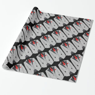 Cadeau Costume gris pour homme et papier à Cravate rouge