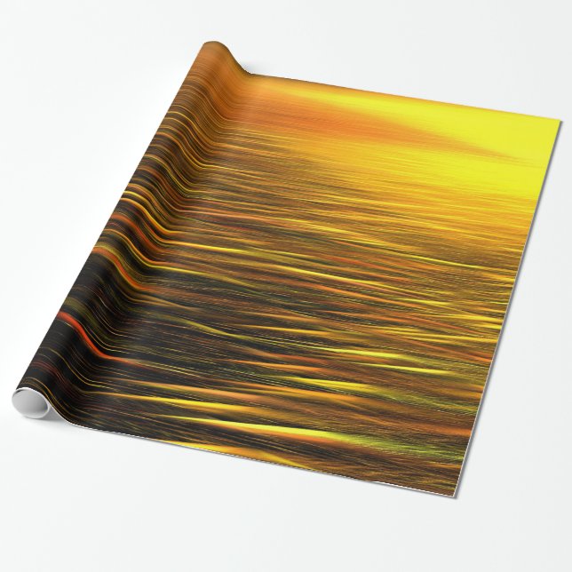 Cadeau Coucher de soleil doré sur papier d'enveloppement  (Déroulé)