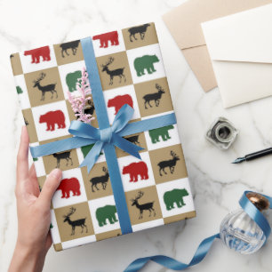 Cadeau Country Animaux motif papier d'emballage