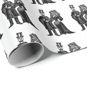 Cadeau Couple de squelette - Papier à envelopper (Personn