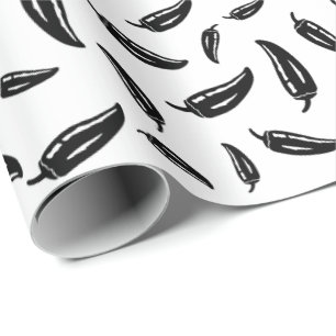 Cadeau Coutume noire et blanche de papier d'emballage de