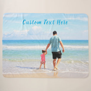 Cadeau couverture Sherpa Votre photo Texte personn