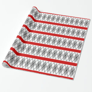 Cadeau Crâne à motifs de losanges et papier d'emballage
