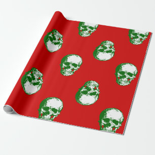 Cadeau crâne moche de noël goth squelette papier d'emball