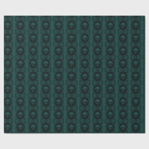 Cadeau Crâne noir Cameo damassé sur papier émérite envelo