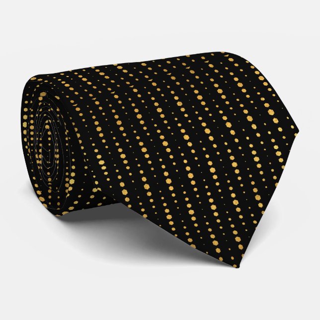 Cadeau Cravate géométrique or intemporel pour homm (Roulé)