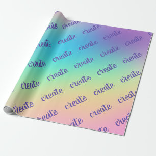 Cadeau "Créer" Pastel Arc-en-Ciel papier d'enveloppement