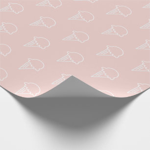 Cadeau Crème de glace Motif papier d'enveloppement rose m