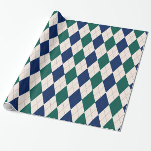 Cadeau Crème, vert et papier d'emballage à motifs de