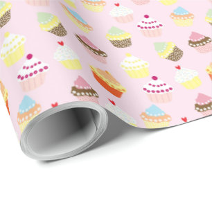 Cadeau Cupcake Design Anniversaire Papier d'enveloppement