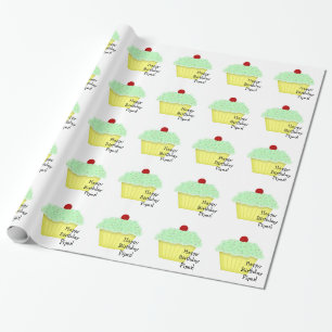 Cadeau Cupcake Nom personnalisé Papier d'emballage