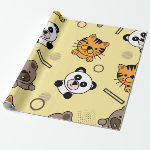 Cadeau Cute Animal Design Papier Motif transparent