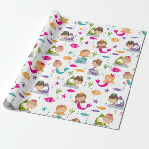 Cadeau Cute Under the Sea Mermaid Wrapping Papier