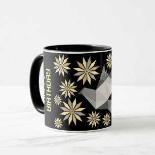 CADEAU D'ANNIVERSAIRE OISEAU FLEUR SIMPLE TASSE PO