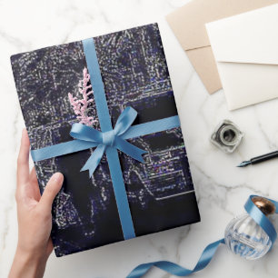Cadeau Dans le papier d'emballage noir brillant de trafic